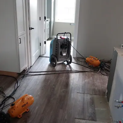 A dehumidifier drying a water damaged home in Antioch, IL