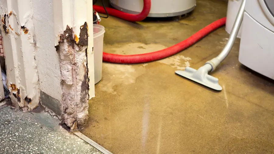 An extraction wand pulling water near a washer in Antioch, IL