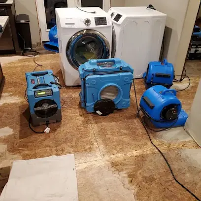 An appliance supply line leak flooding a laundry room in Antioch, IL